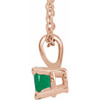 14K Rose 4 mm Lab-Grown Emerald 16-18" Necklace