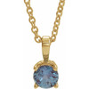 14K Yellow 4 mm Lab-Grown Alexandrite 16-18" Necklace