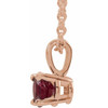 14K Rose 4 mm Lab-Grown Ruby 16-18" Necklace