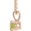 14 Karat Rose Gold 4 mm Natural Peridot 16-18" Necklace