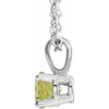 Platinum 4 mm Natural Peridot 16-18" Necklace