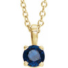 14K Yellow 4 mm Natural Blue Sapphire 16-18" Necklace