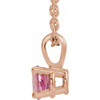 14 Karat Rose Gold 4 mm Natural Pink Tourmaline 16-18" Necklace