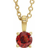 14K Yellow 5 mm Natural Mozambique Garnet 16-18" Necklace