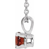 14 Karat White Gold 5 mm Natural Mozambique Garnet 16-18" Necklace