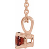 14K Rose 5 mm Natural Mozambique Garnet 16-18" Necklace