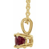 14K Yellow 5 mm Lab-Grown Ruby 16-18" Necklace