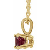 14 Karat Yellow Gold 6 mm Lab-Grown Ruby 16-18" Necklace
