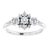 14K White 1/2 CTW Natural Diamond Three-Stone Band 