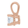 14K Rose 6 mm Natural White Sapphire Pendant