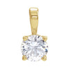 14 Karat Yellow Gold 5 mm Natural White Sapphire Pendant