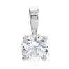 14K White 5 mm Natural White Sapphire Pendant