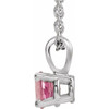 14 Karat White Gold 3 mm Natural Pink Tourmaline 16-18" Necklace