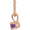 14K Rose 4 mm Natural Amethyst 16-18" Necklace