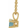 14K Yellow 6 mm Natural Aquamarine 16-18" Necklace