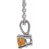 Platinum 6 mm Natural Citrine 16-18" Necklace