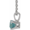 14K White 6 mm Natural Blue Zircon 16-18" Necklace