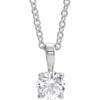 14K White 4 mm Natural White Sapphire 16-18" Necklace