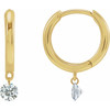 14K Yellow 1/6 CTW Drilled Natural Diamond Hinged Hoop Single Earring