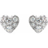 14K White 1/10 CTW Natural Diamond Heart Earrings