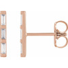 14K Rose 1/8 CTW Natural Diamond Bar Earrings