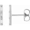 Sterling Silver 1/8 CTW Natural Diamond Bar Earrings