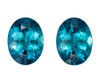 Rare Pair of  2.84 Carat Gem Blue Tourmalines, Oval Shape, 8.3 x 6.3 mm