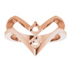 Family V Ring Mounting in 10 Karat Rose Gold for Round Stone