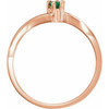 Family Bypass Ring Mounting in 10 Karat Rose Gold for Round Stone