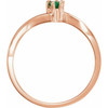 Family Bypass Ring Mounting in 18 Karat Rose Gold for Round Stone