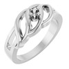 Family Freeform Ring Mounting in 18 Karat White Gold for Round Stone