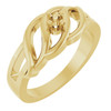 Family Freeform Ring Mounting in 18 Karat Yellow Gold for Round Stone