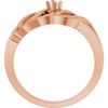 Family Freeform Ring Mounting in 18 Karat Rose Gold for Round Stone