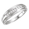 7 Stone Band Mounting in Sterling Silver for Round Stone