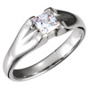 Solitaire Ring Mounting in 10 Karat Rose Gold for Square Stone