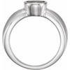 Bezel Set Solitaire Engagement Ring Mounting in 10 Karat White Gold for Round Stone