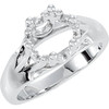 Solitaire Engagement Ring Mounting in 10 Karat White Gold for Round Stone