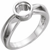Bezel Set Solitaire Engagement Ring Mounting in Sterling Silver for Round Stone