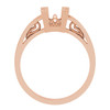Scroll Setting Ring Mounting in 18 Karat Rose Gold for Square Stone