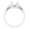 Scroll Setting Ring Mounting in 10 Karat White Gold for Square Stone