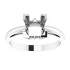Scroll Setting Ring Mounting in 18 Karat White Gold for Square Stone