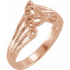 Initial Ring Mounting in 18 Karat Rose Gold