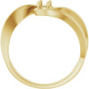 Family Bypass Ring Mounting in 18 Karat Yellow Gold for Round Stone