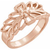 Family Floral Ring Mounting in 14 Karat Rose Gold for Round Stone