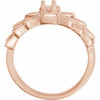 Family Floral Ring Mounting in 14 Karat Rose Gold for Round Stone