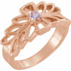Family Floral Ring Mounting in 10 Karat Rose Gold for Round Stone
