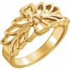 Family Floral Ring Mounting in 18 Karat Yellow Gold for Round Stone