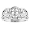 Family Sculptural Ring Mounting in 18 Karat White Gold for Round Stone