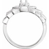 Family Floral Ring Mounting in 18 Karat White Gold for Round Stone