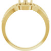 Family Sculptural Ring Mounting in 18 Karat Yellow Gold for Round Stone